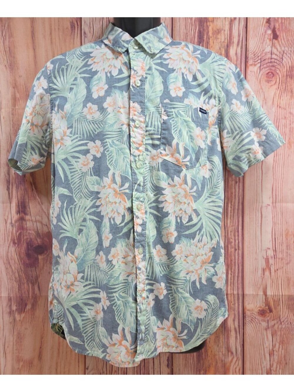 Chubbies Mens Floral Button-Down Shirt Medium Tropical Print